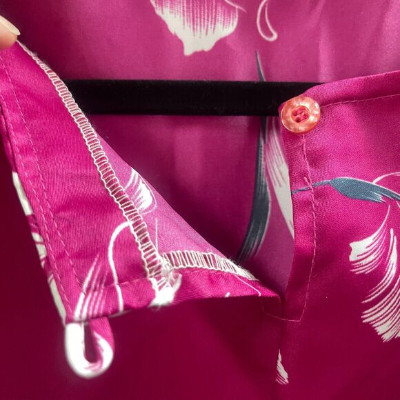 Vtg Nani Hawaiian Womens Shirt Purple Floral Smock Small - Picture 5 of 7